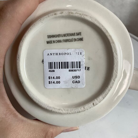 Anthropologie Monogram K Mug Moroccan-Inspired Tile Pattern Ceramic 3.75" - Picture 5 of 7